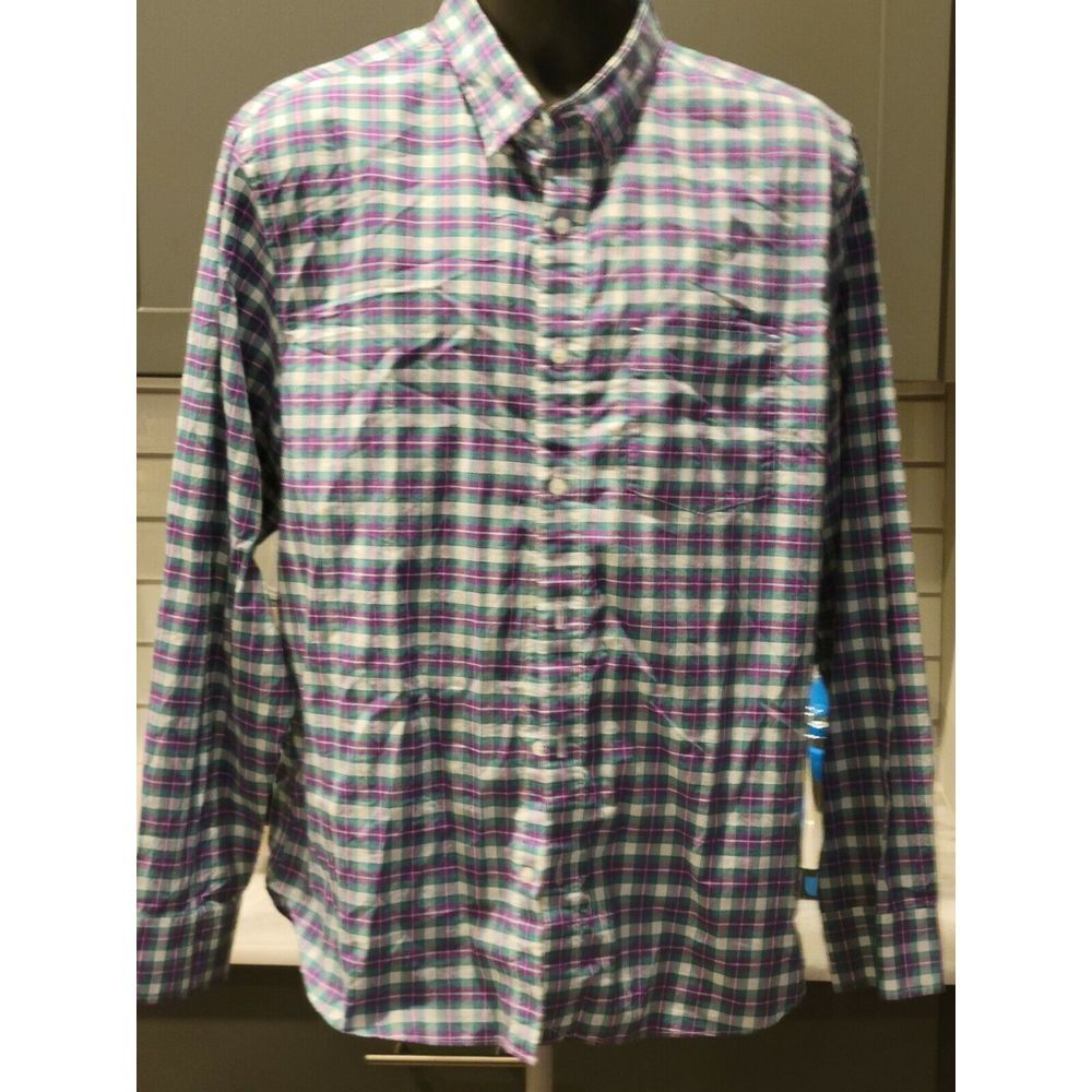 Bonobos Check Plaid Men's Long Sleeve Button Up Shirt Size XL